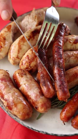 grilled sausages on a plate