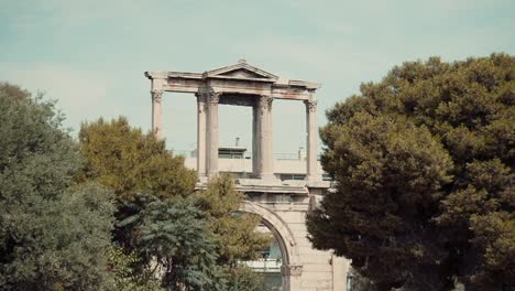 ancient greek temple in athens during summertime