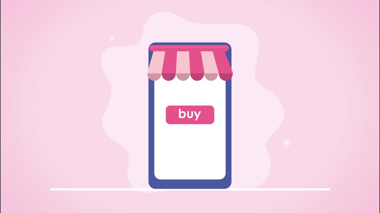 ecommerce technology in smartphone animation