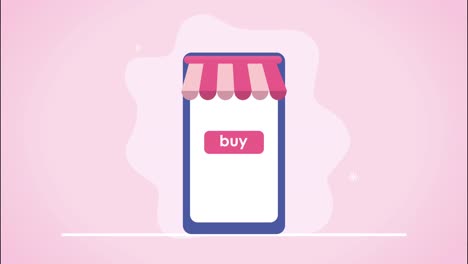 ecommerce technology in smartphone animation