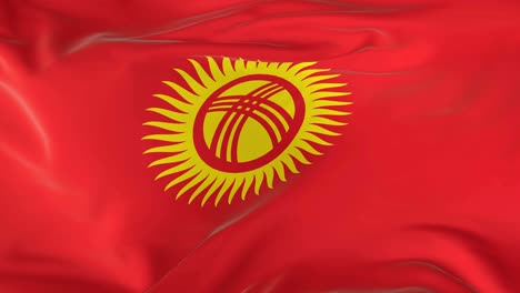 waving  looped flag as  background kyrgyzstan