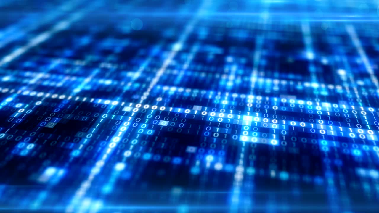 Randomly generated computer hexadecimal machine code abstract technological background of a seamless loop