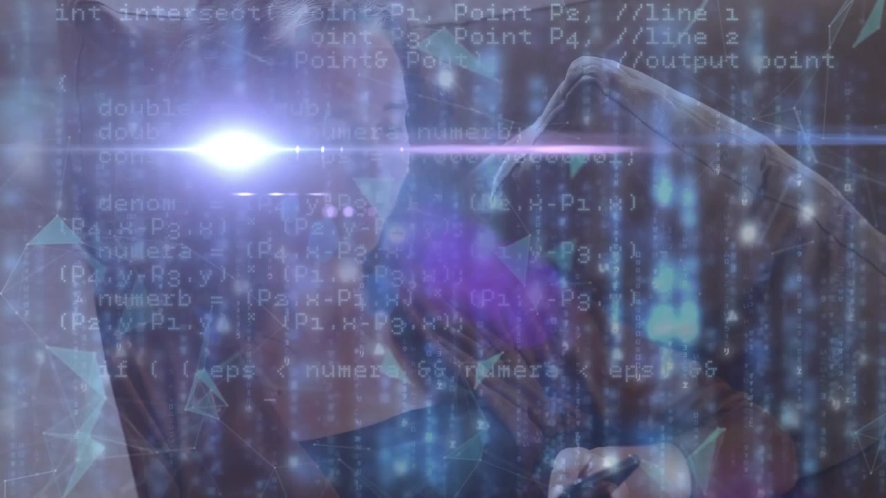 Animation of financial data processing over businessman unk