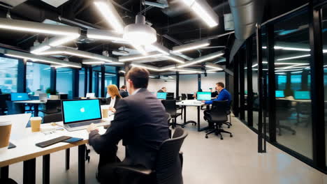 people working in a modern open-plan office