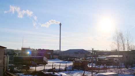 industrial area in winter