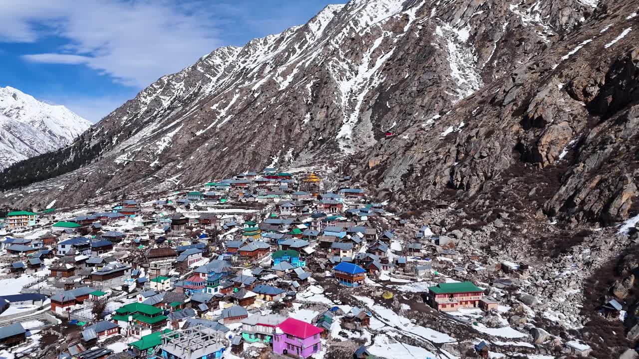 High-Angle View of a Mountain Village in the Himalayas