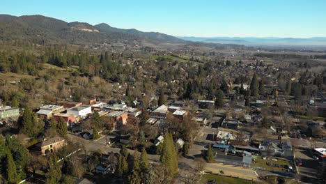 aerial view of jacksonville in southern oregon