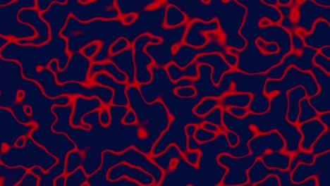 liquid red rounded shapes looks like cell division on dark blue background. 4k motion animation abstract vibrant illustration pattern backdrop and chaotic texture concept with copy space