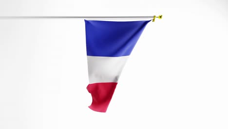 Flag-of-France-waving-in-the-wind-on-white-background