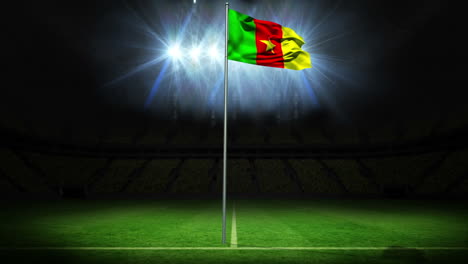 Cameroon-national-flag-waving-on-flagpole