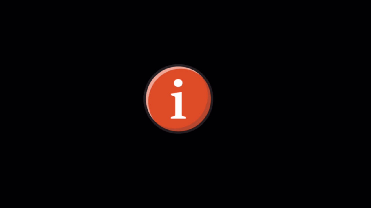 Icona informativa rossa su sfondo nero