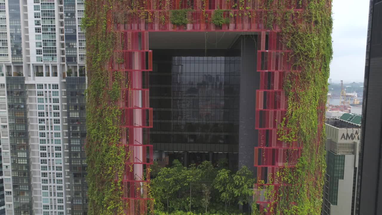 Vertical Garden Facade of Modern Building in City