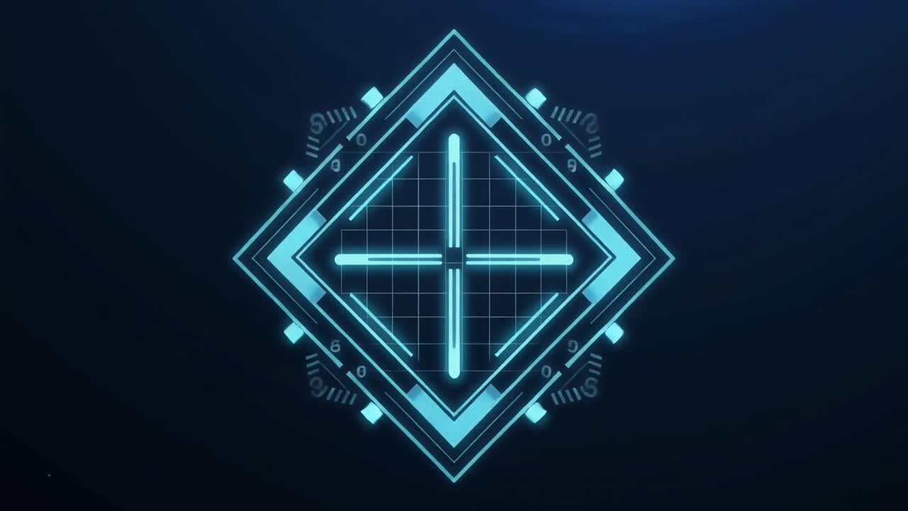 Interfaccia HUD animata a diamante blu futuristico