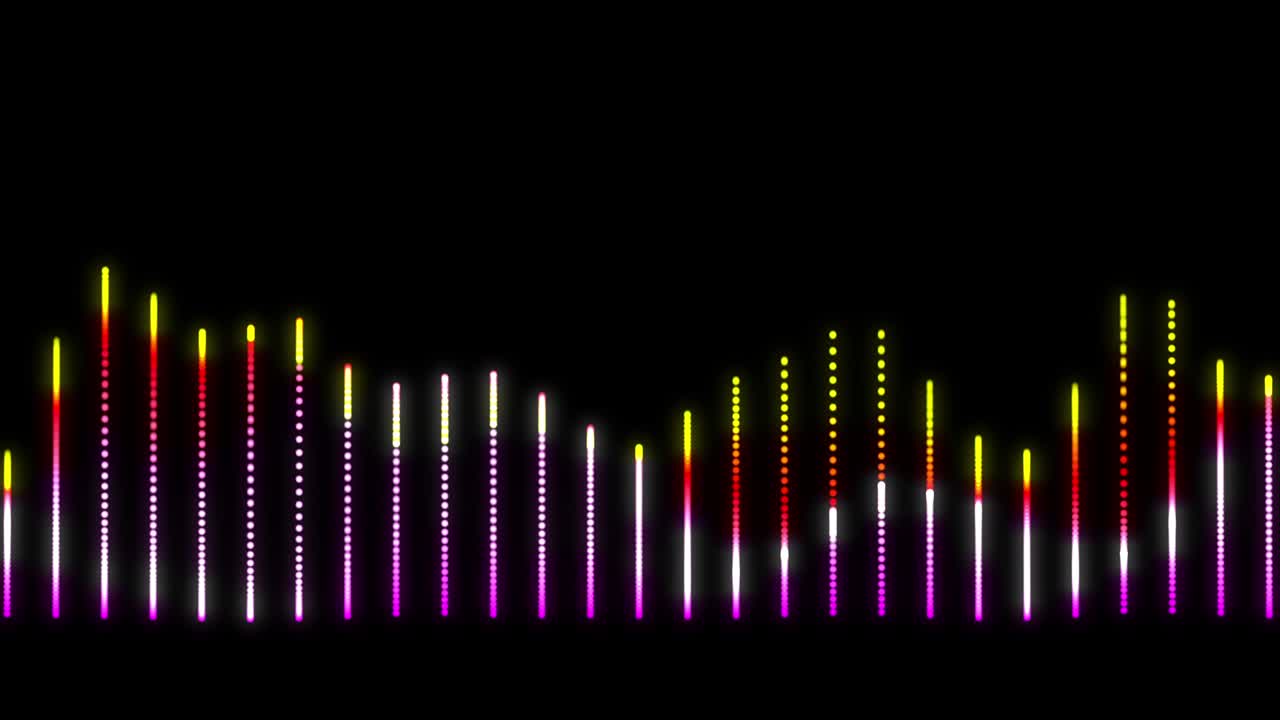 오디오 주파수 파장을 형성하는 네온 수직선 - 루프
