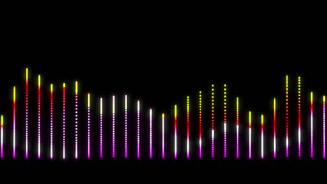 líneas verticales de neón que forman una forma de onda de frecuencia de audio - en bucle