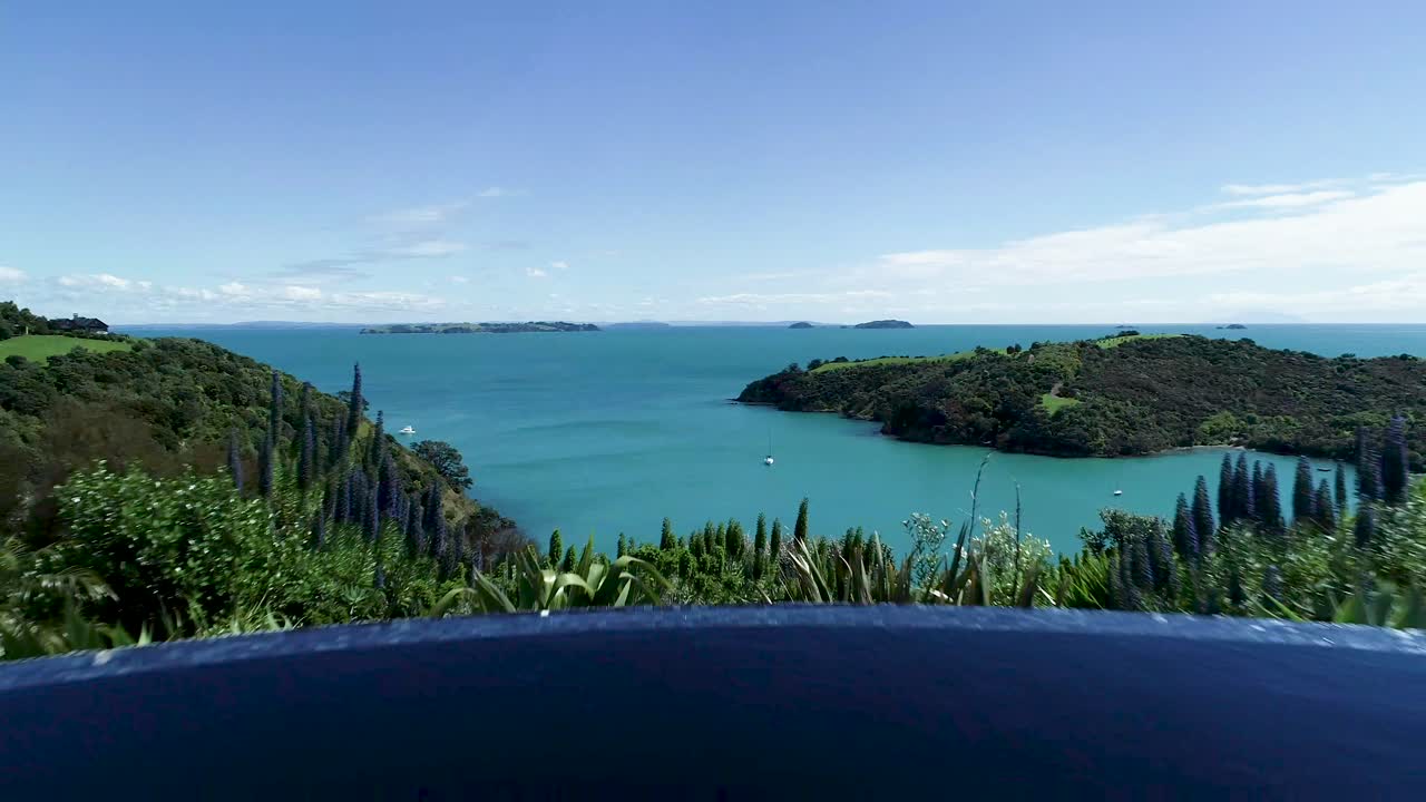 Rising above New Zealand island paradise.