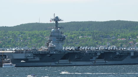 Uss-Gerald-R-Ford-En-El-Fiordo-De-Oslo,-Noruega