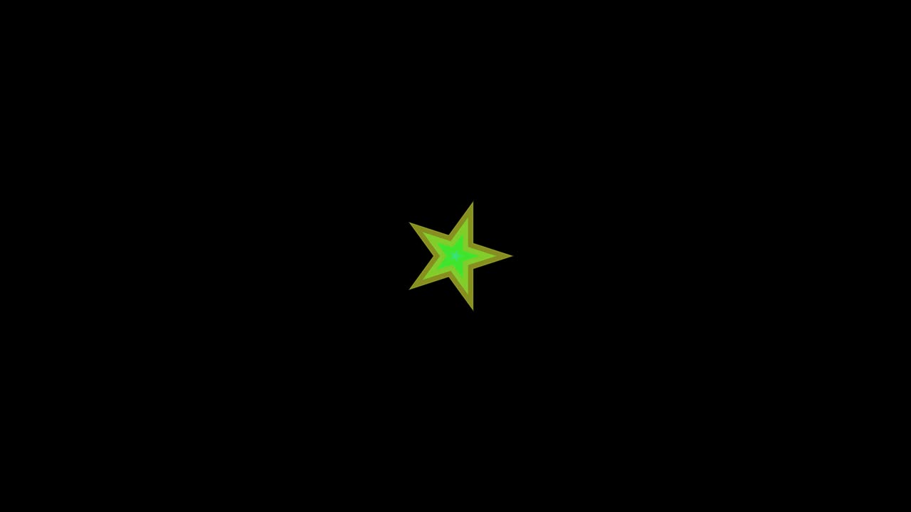 Animation of a star that grows and changes colors