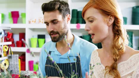 Florists-checking-flowers-in-flower-shop