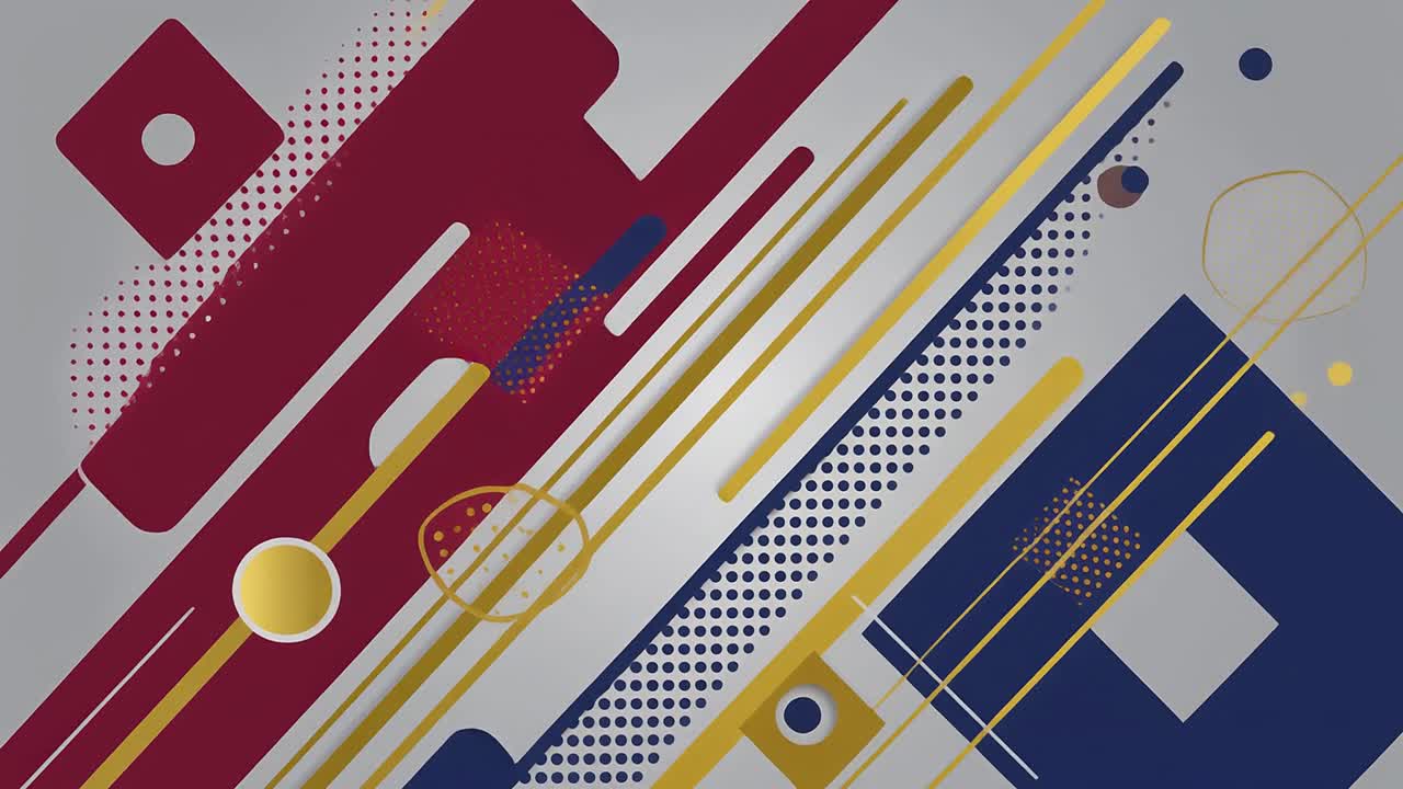 Abstract Geometric Shapes Moving Dynamically on Grey Background