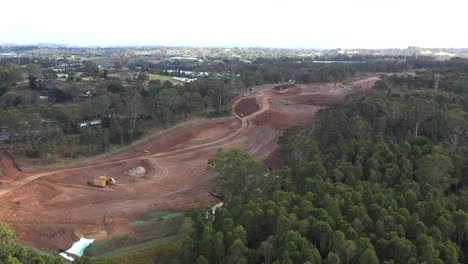 Construction-work-on-the-new-M12-highway-for-the-new-Western-Sydney-International-Airport,-Australia