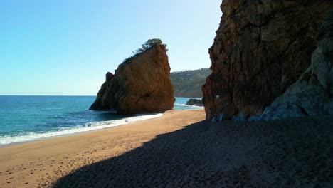 Playas-De-España,-Vistas-Aéreas,-Playa,-Nudista,-Naturista