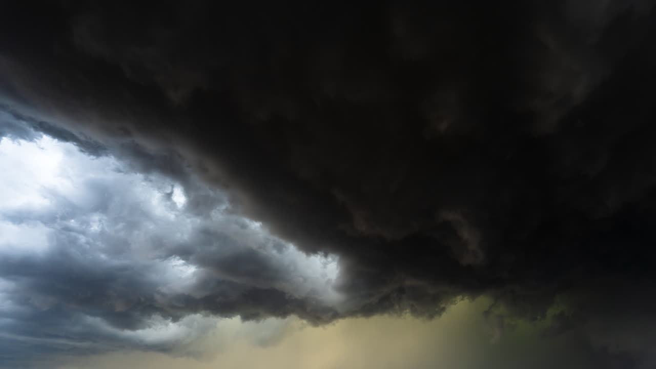 4K Footage of Swirling Storm Clouds Over Dramatic Skies