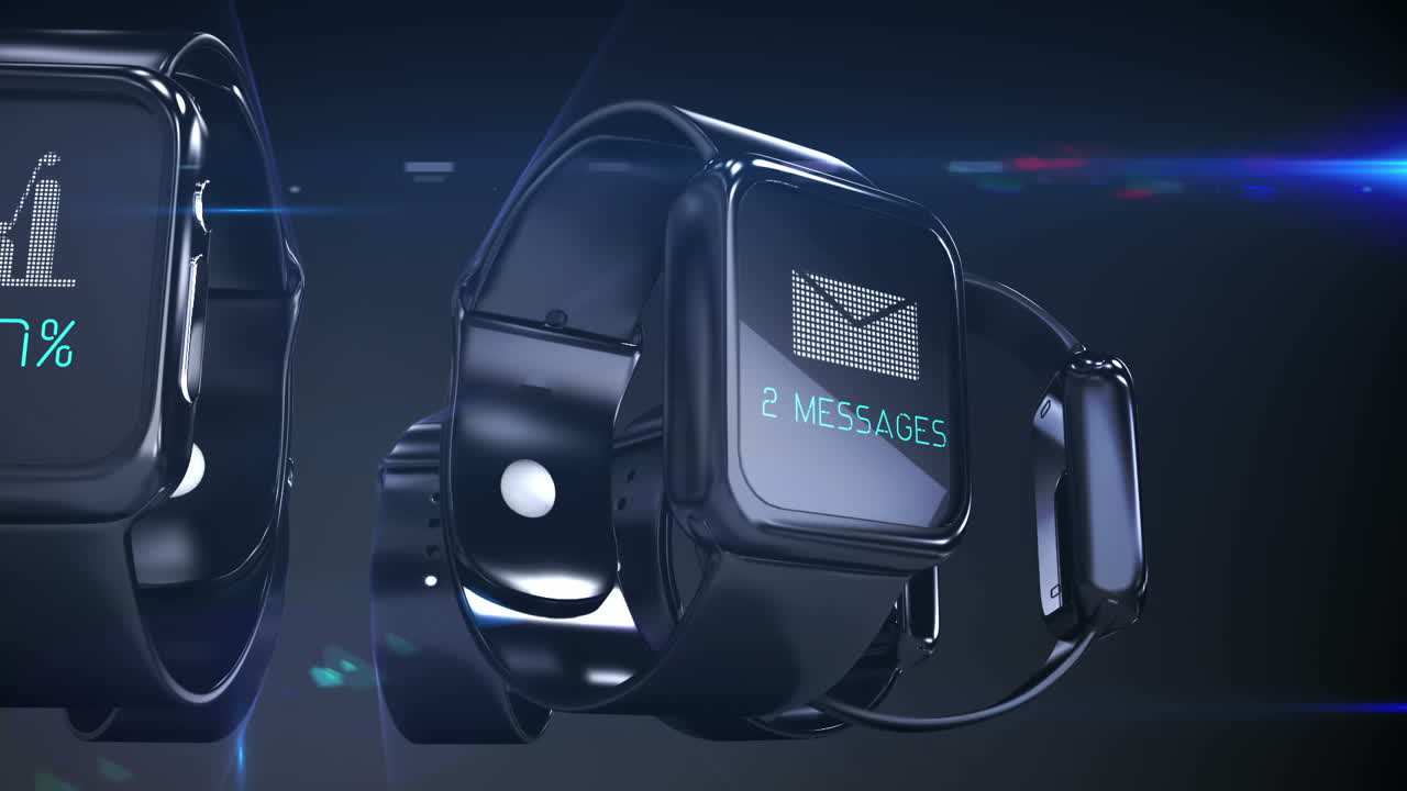 Futuristic smartwatch with different icon