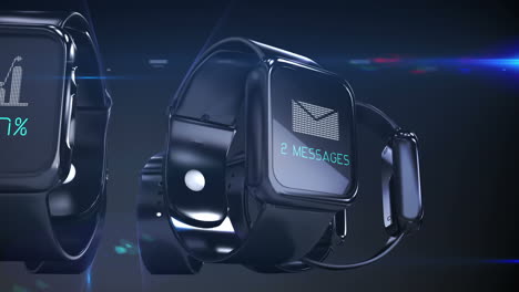 futuristic smartwatch with different icon