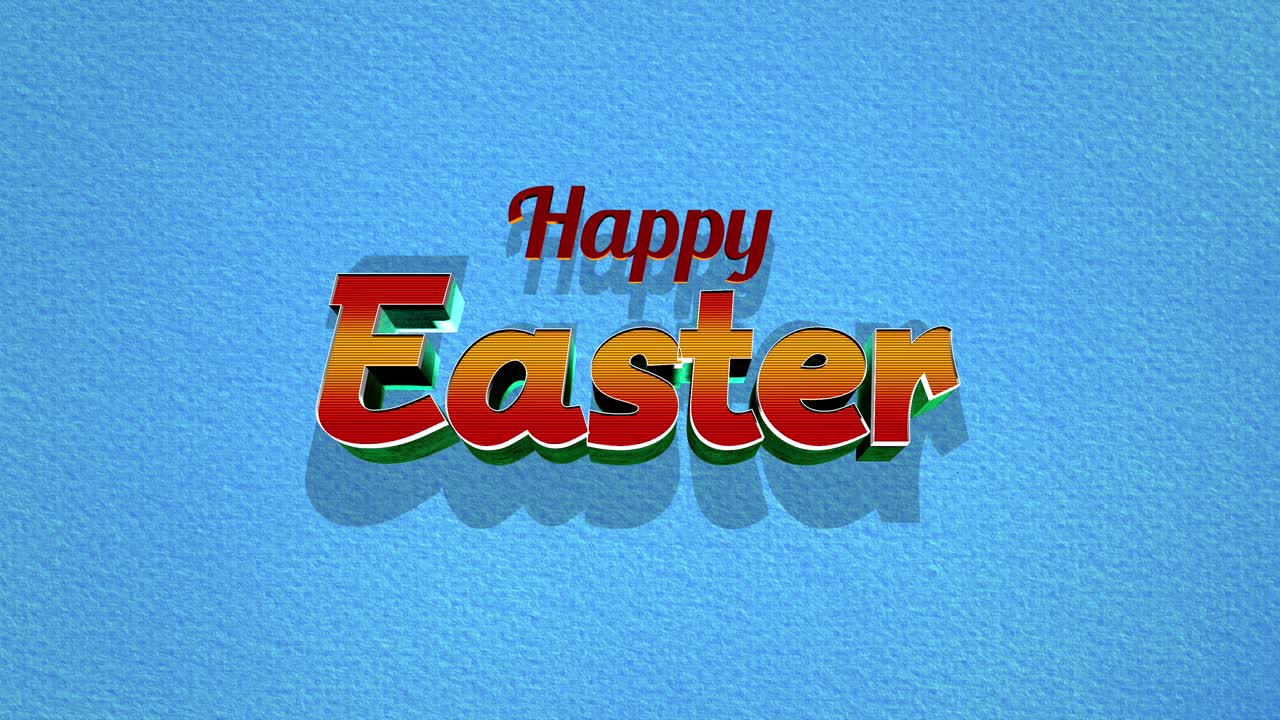 80년대 스타일의 블루 빈티지 텍스처에 대한 복고풍 행복한 부활절 텍스트