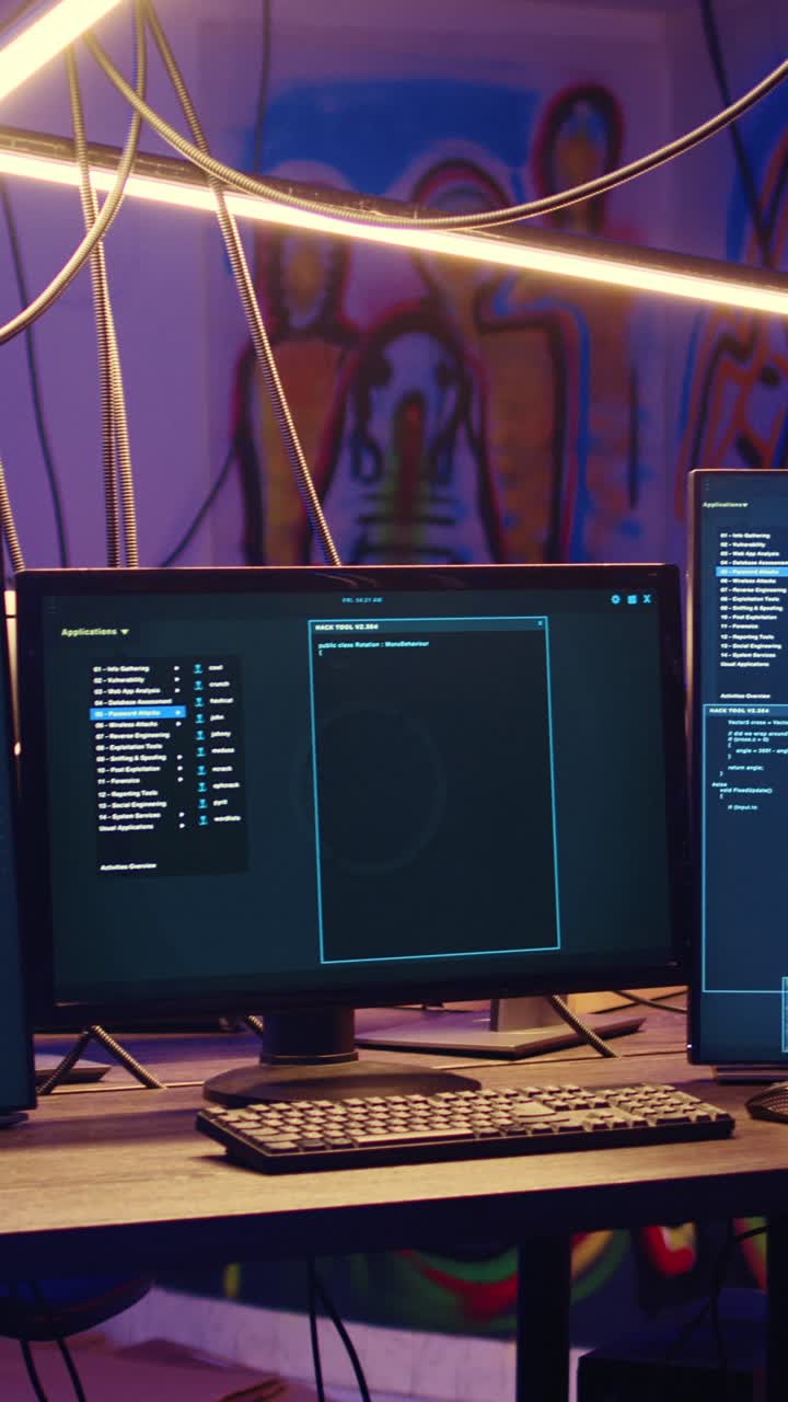 Vertical video Computer system running malicious code