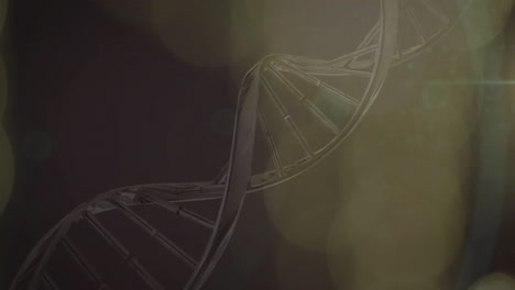 dna strand animation over dark background with light bokeh effects