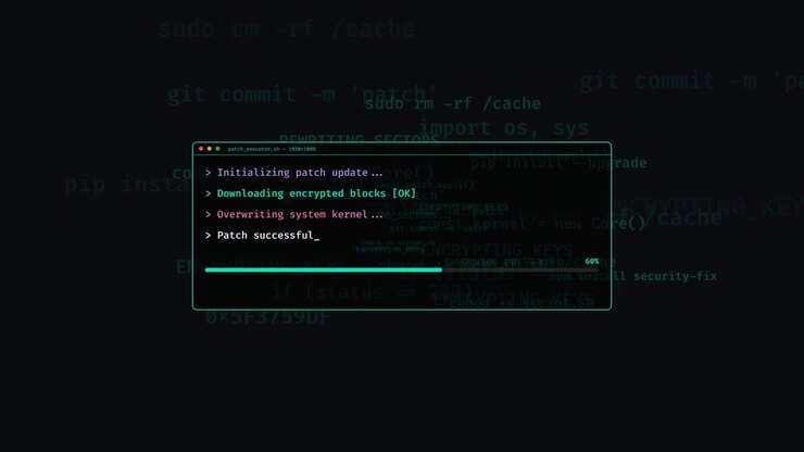 Softwareopdatering under installation i terminalvindue