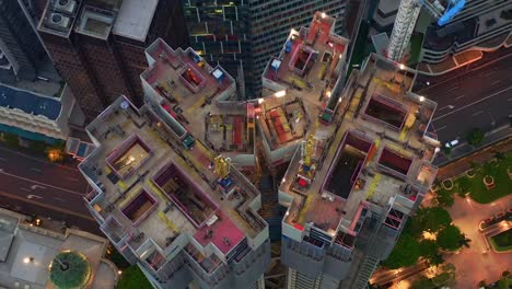 Top-View-Of-Construction-Of-443-Queen-Street-Building-Between-Customs-House-And-Admiralty-Towers-2-Plaza-In-Brisbane