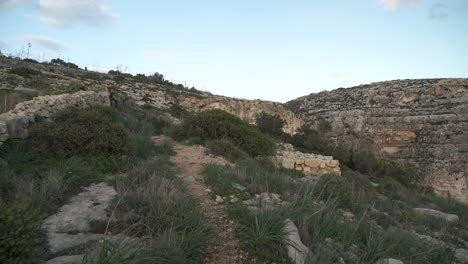 Path-Leading-to-the-Top-of-Blue-Grotto-Hill-with-Fence-Made-From-Stones