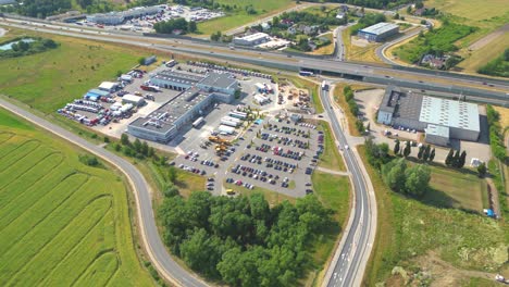 aerial view of goods warehouse