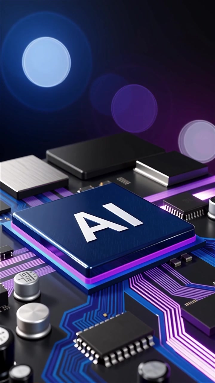Futuristic AI Chip Motherboard Technology Background