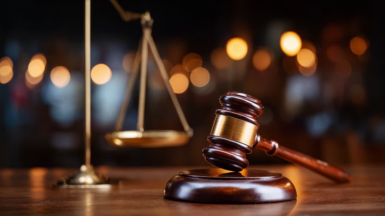 A Stunning Representation of Justice with a Gavel and Scales of Justice in a Law Office Setting, Showcasing the Importance of Fairness and Legal Processes in Society