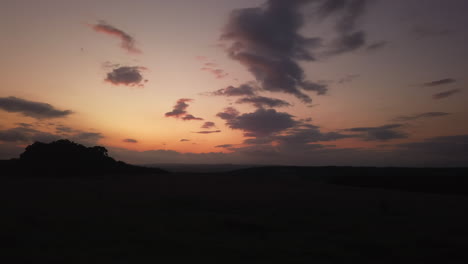 sunset motion lapse of clouds evolving in the rural yorkshire countryside