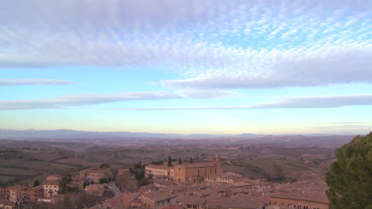 이탈리아 토스카나의 긴 전망