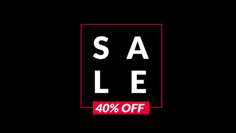 Sale-40%-off-animation-motion-graphic-video.-Promo-banner,-badge,-sticker.-40-percent-off-Royalty-free-Stock-4K-Footage-with-Alpha-Channel-transparent-background