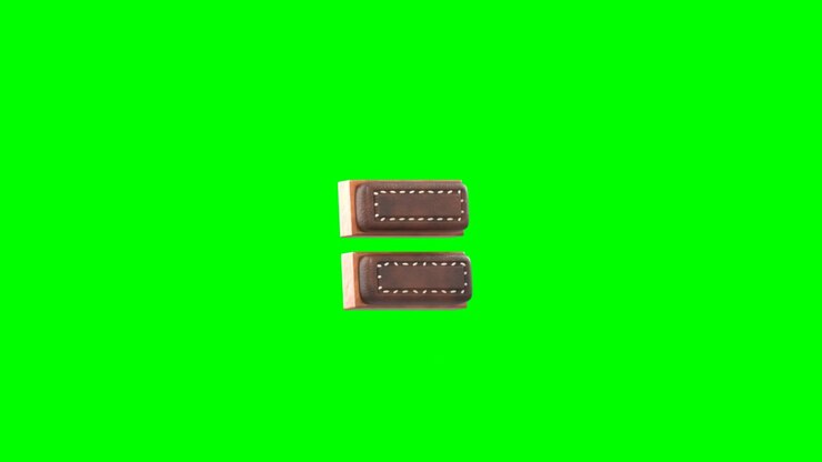 3D Animated Equals Sign with Leather Texture on Green Screen