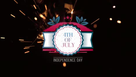 banderas y chispas del 4 de julio