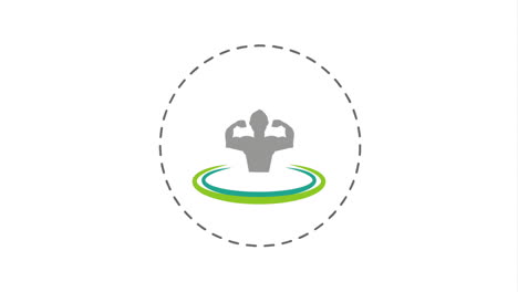 logotipo de fitness con silueta de hombre