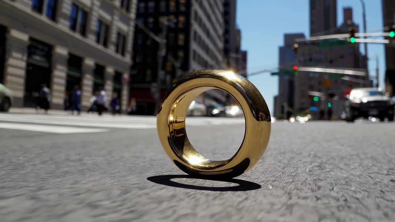 Golden Ring on a City Street