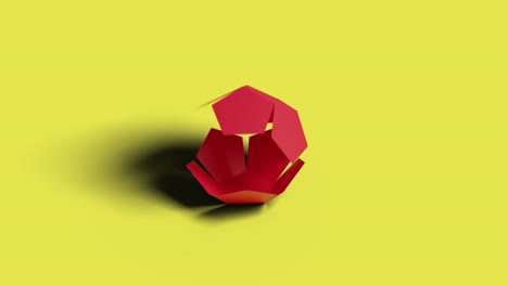 net of a dodecahedron. 3d animation. platonic solids.