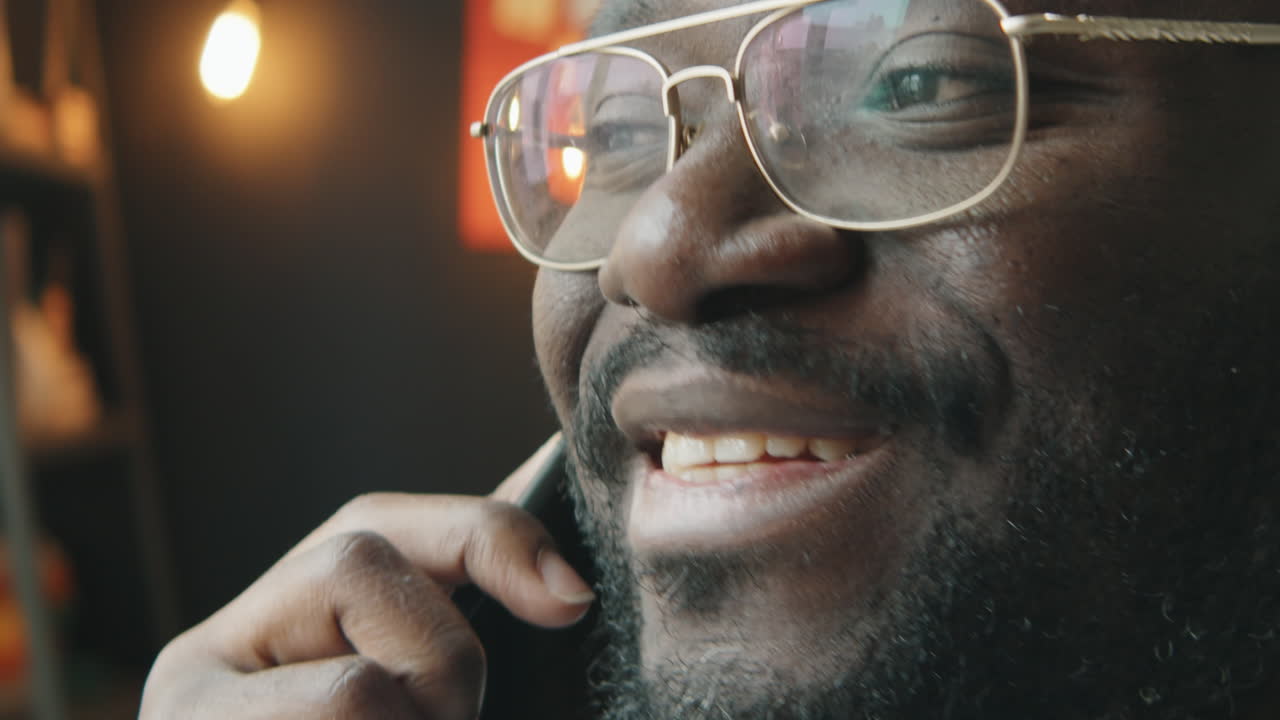 African American Man Speaking on Mobile Phone