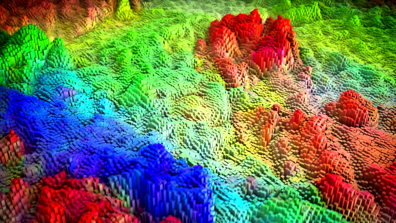 gráficos de movimiento cgi abstractos y fondo animado con bloques