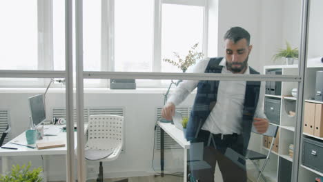 man dancing in office
