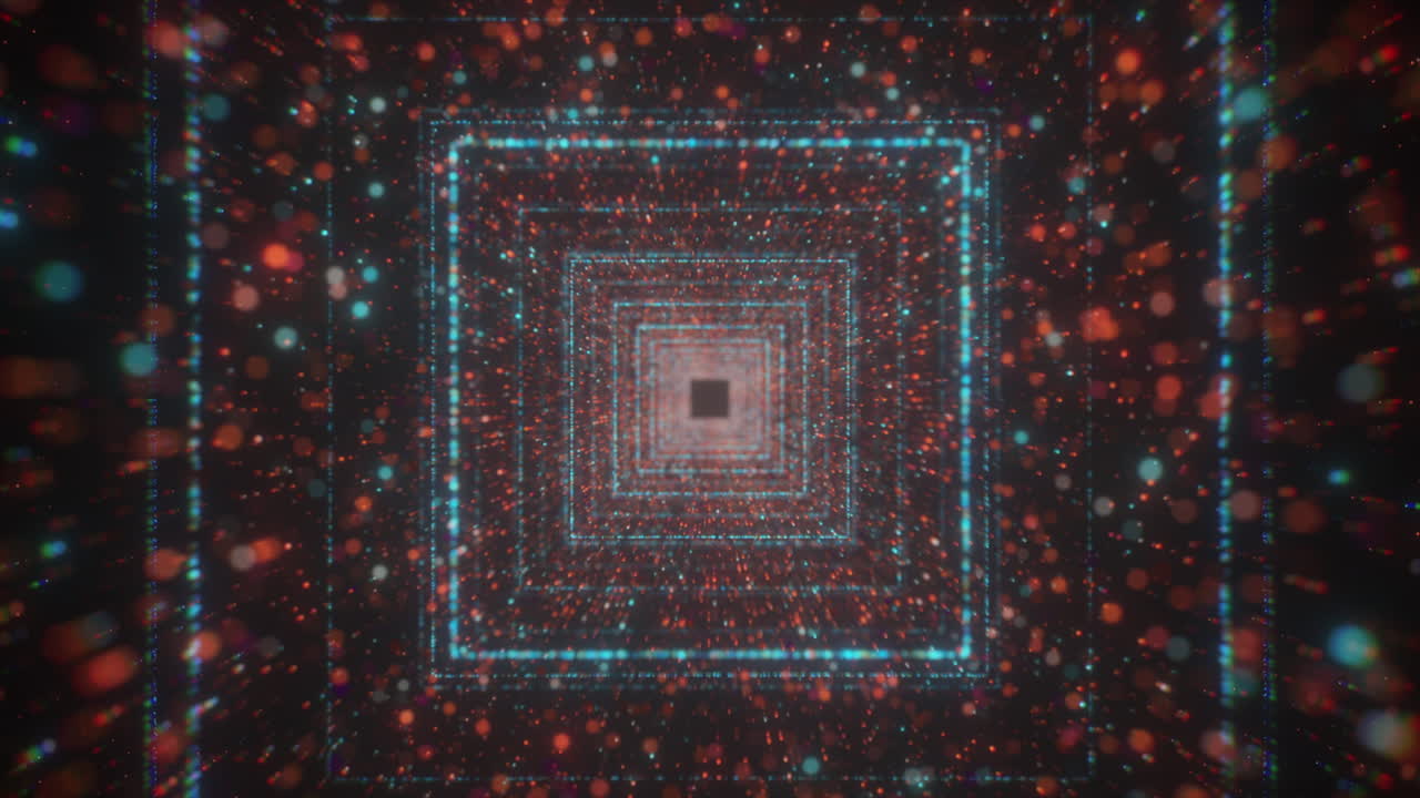 túnel brillante abstracto con patrones geométricos